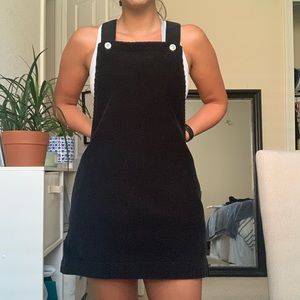 Black Corduroy Overall Dress